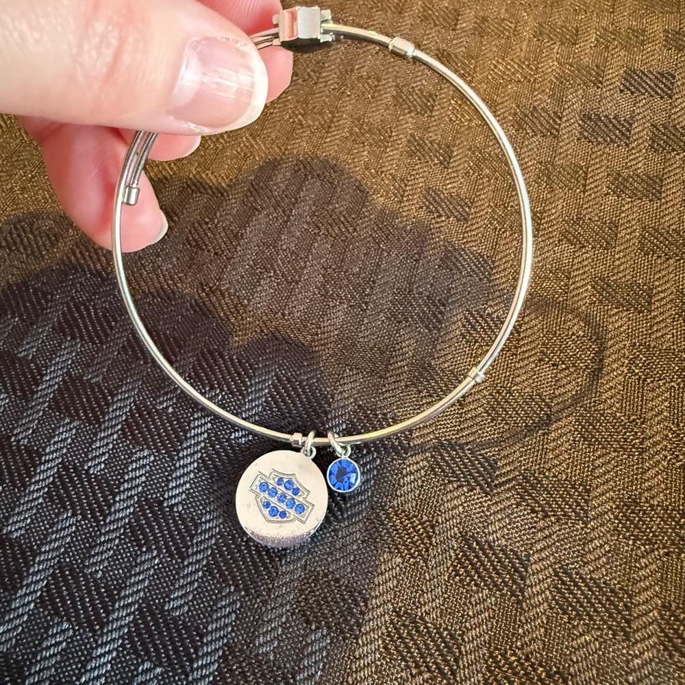 Harley Davidson Charm Bracelet with Blue Accents